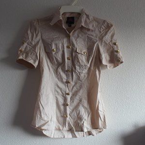 "2b bebe" light brown blouse with belt